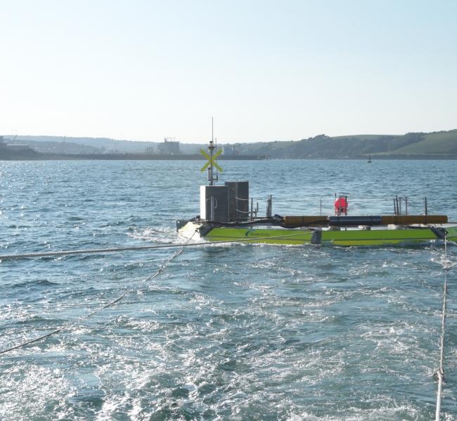 Seatricity Oceanus 2 Under Tow En Route to Wave Hub