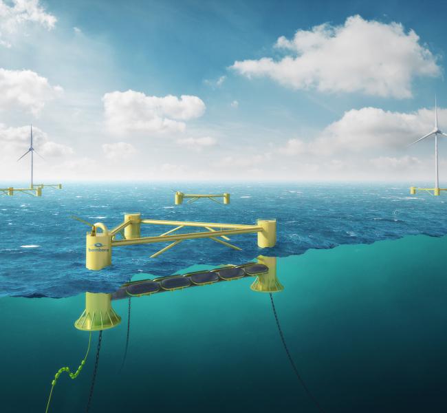 Bombora - Floating Integrated mWaveâ„¢, an integrated wave and wind platform that optimizes seabed lease area utilization, maximizes energy generation, and delivers cost efficiencies through shared use of offshore substations and grid connections.