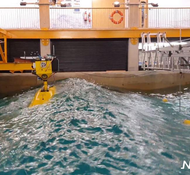 NoviOcean - Wave Energy Converter Coast Laboratory Test March 2020 with Logo