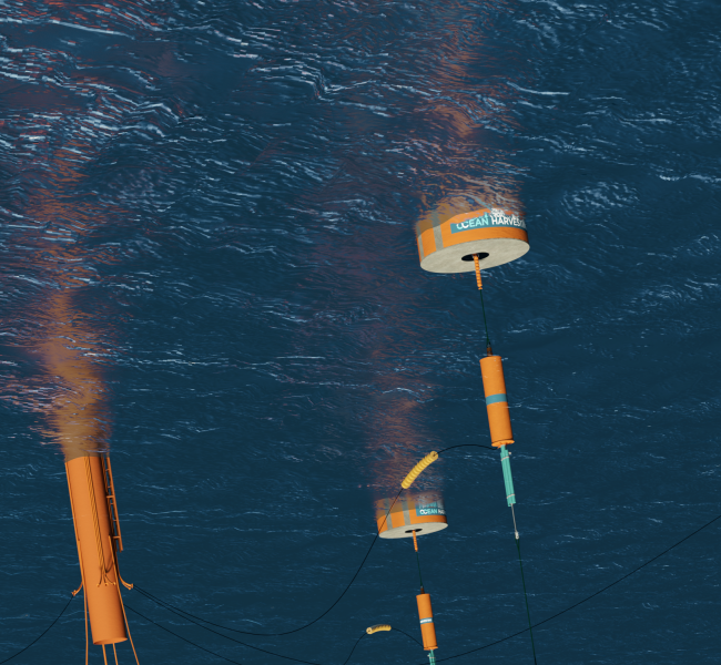 Ocean Harvesting Technologies Infinity WEC Cluster Subsurface Shot