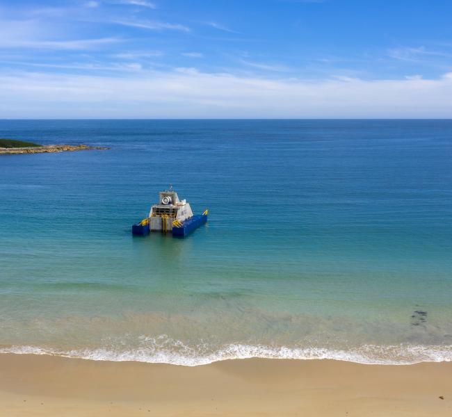 Wave Swell Energy's UniWave200 Installed at King Island (Aerial Shot)