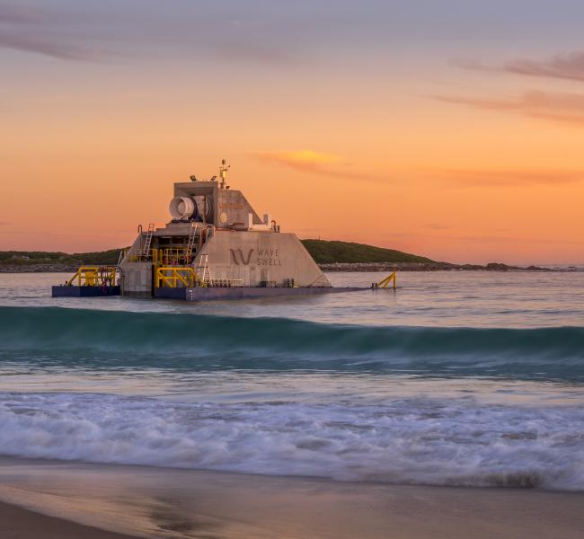 Wave Swell Energy's UniWave200 Installed at King Island (Sunrise Shot)