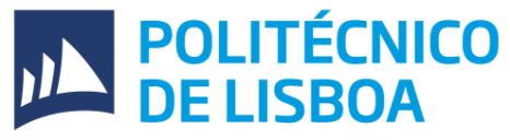 The logo of Politenico de Lisboa depicting 3 overlapping white triangles over a navy background.