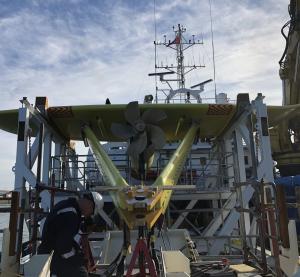 Minesto DG500 on a Vessel