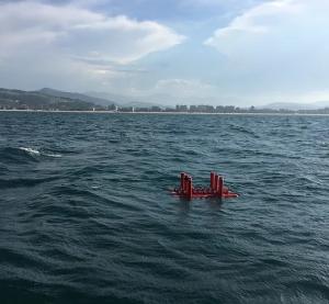 smaller prototype floating in ocean