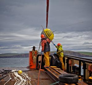 European Marine Energy Centre (EMEC) Waverider buoy deployment at EMEC (Credit Colin Keldie)