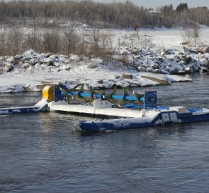 ORPC RivGen® device on station, CHTTC, Winnipeg River, 2023. Credit ORPC