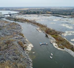 ORPC RivGen® device on station prior to install, CHTTC, Winnipeg River, Credit Jim Castle
